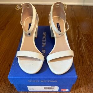 Stuart Weitzman Simplecurve 50mm leather sandals